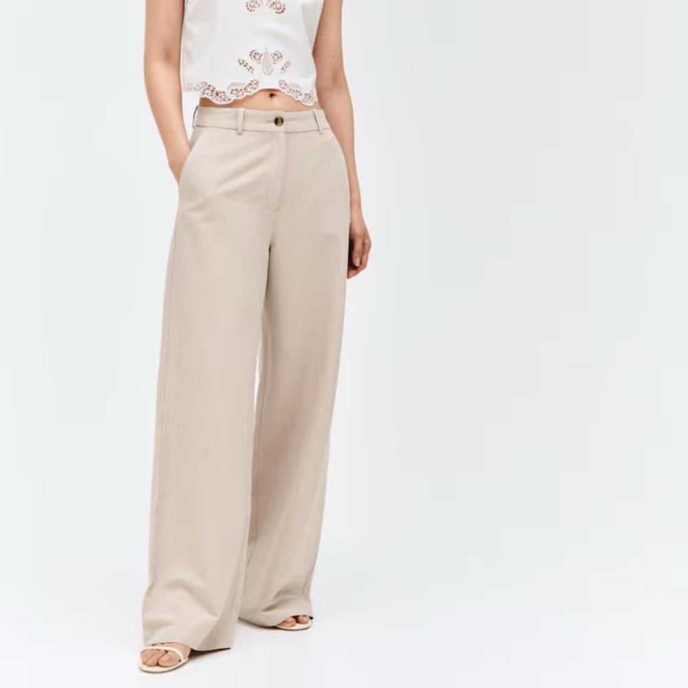 NWT H&M Wide Leg Linen-Blend Pants